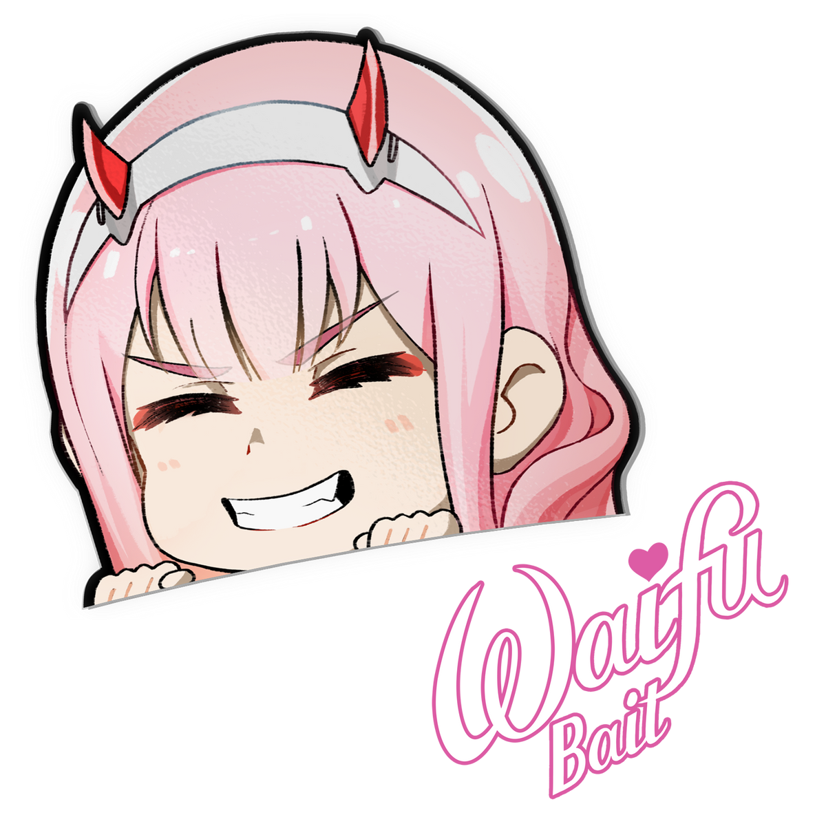 Peeking Zero Two Sticker – WaifuBait